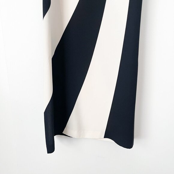 Lisa Perry Black and White Swirl Stripe Maxi Dress Gown Silk - Picture 13 of 16